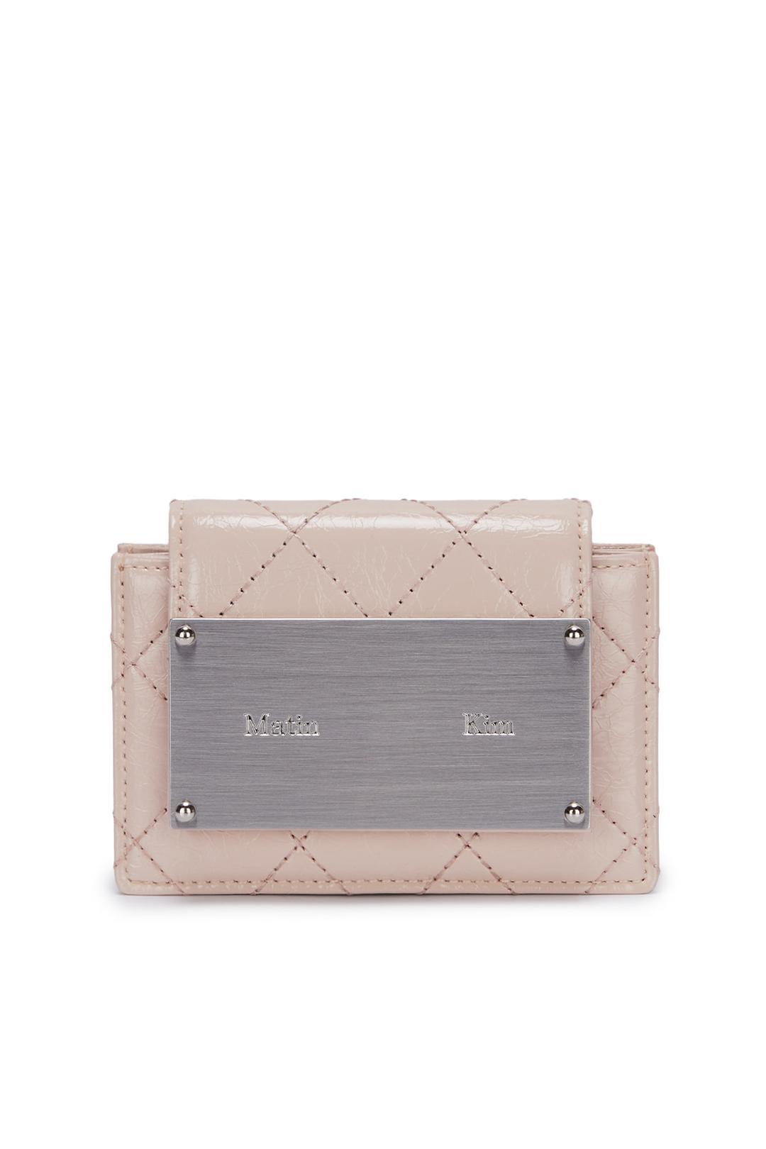 QUILTING ACCORDION WALLET IN BEIGE