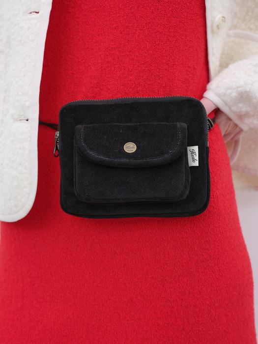 벨벳 미니 스트링백 2-WAY 크로스&벨트_BLK