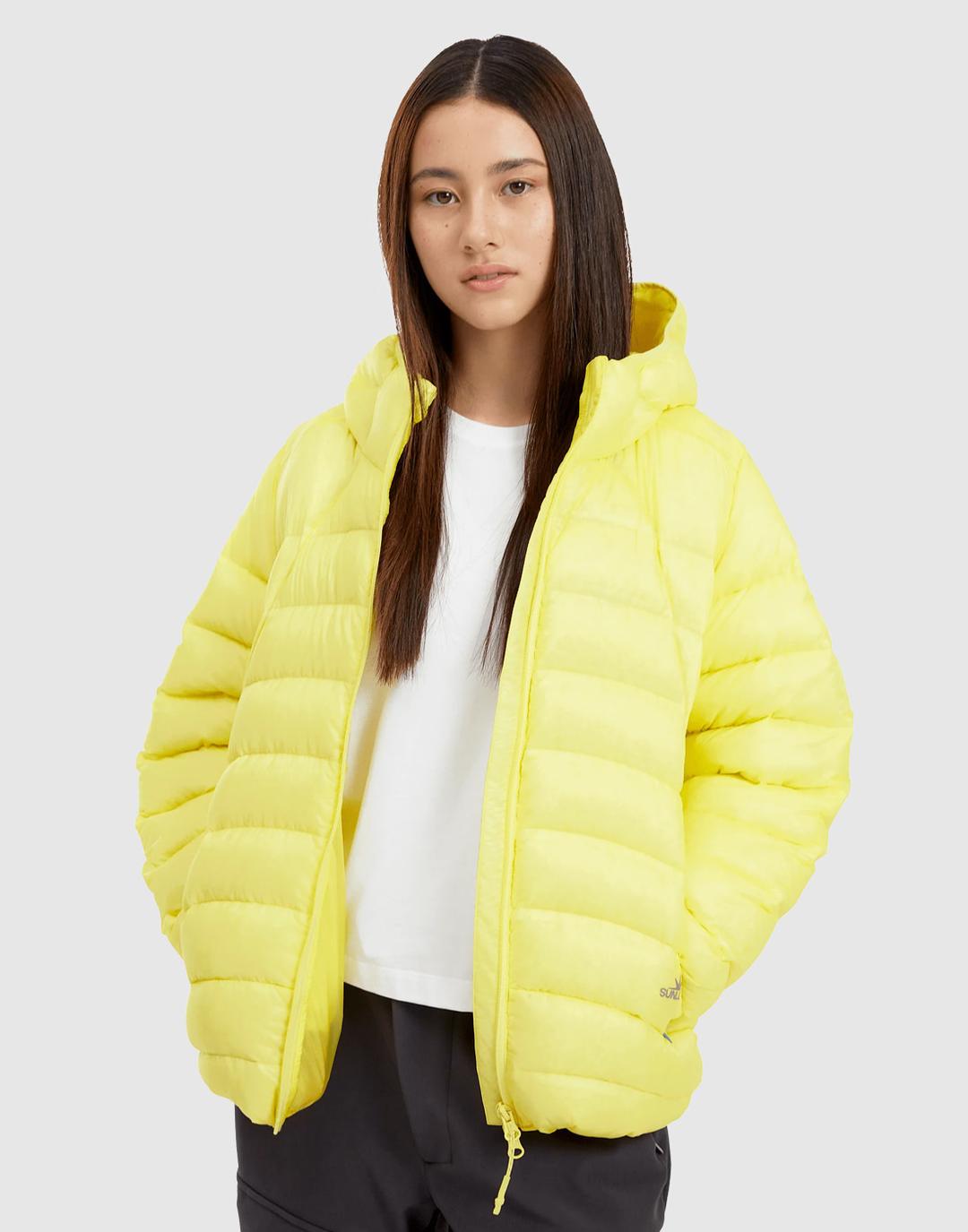 Hooded Fly Light Down Jacket (Yellow)