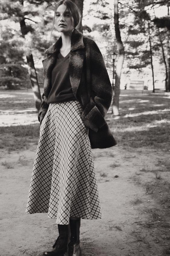 ZW COLLECTION 리미티드 에디션 체크 울 혼방 코트