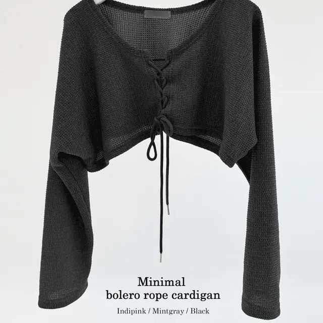 (3col/당일) 미니멀룩 볼레로 로프 가디건