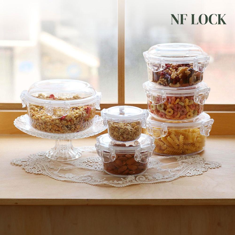 NF LOCK 엔에프락 100% 국내산 트라이탄 밀폐용기 원형 4종 모음전