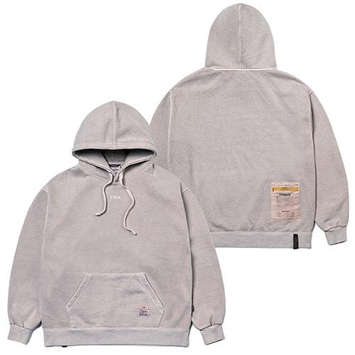 22 SCRAPE PIGMENT OVERSIZED HEAVY SWEAT HOODIE BEIGE