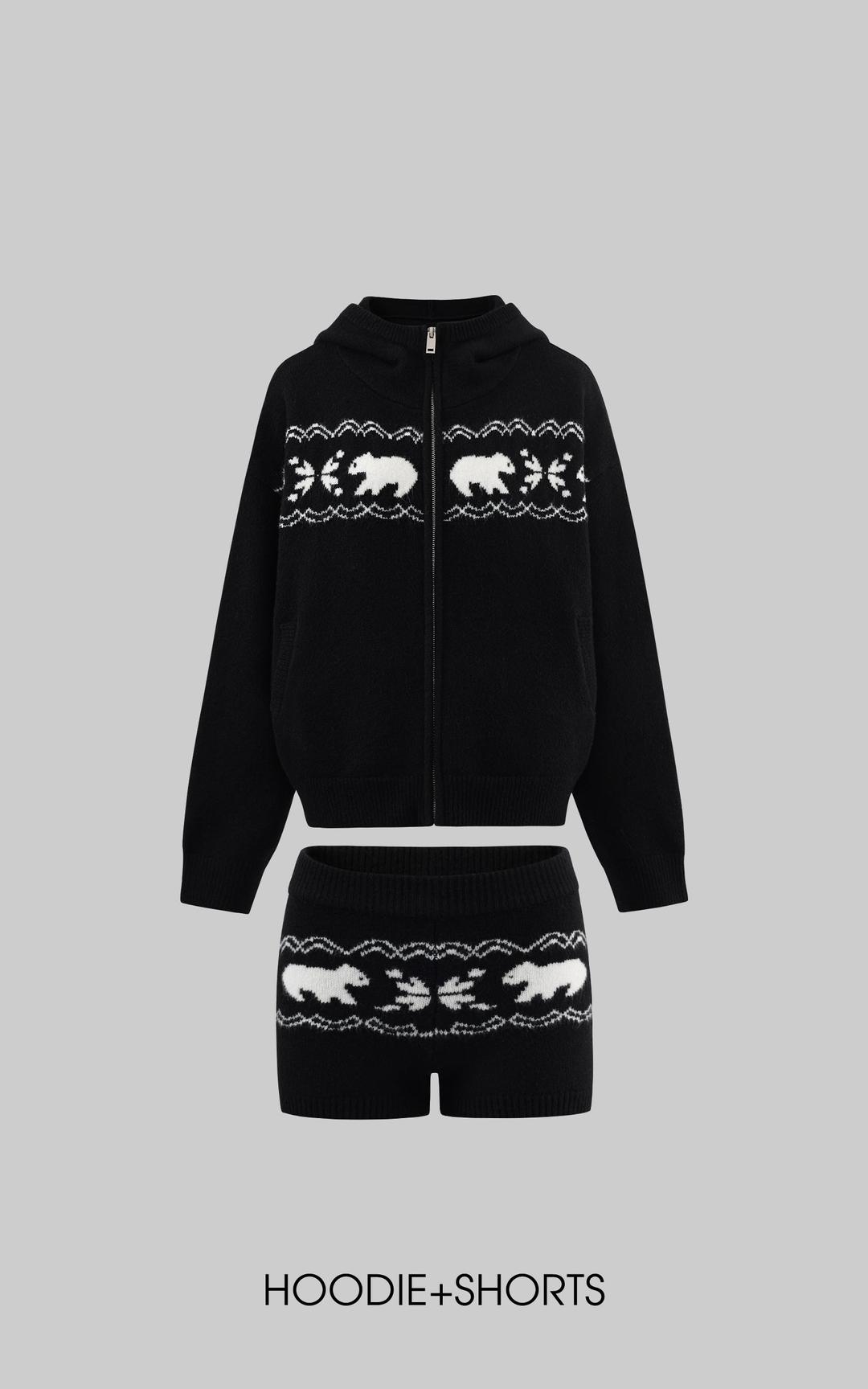 WARDEN EDGE Polar Knit Hoodie & Shorts Set