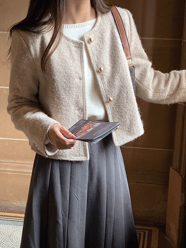 [봄신상🌷하객룩/오피스룩][코코메이드]셰먼 헤어리 울자켓