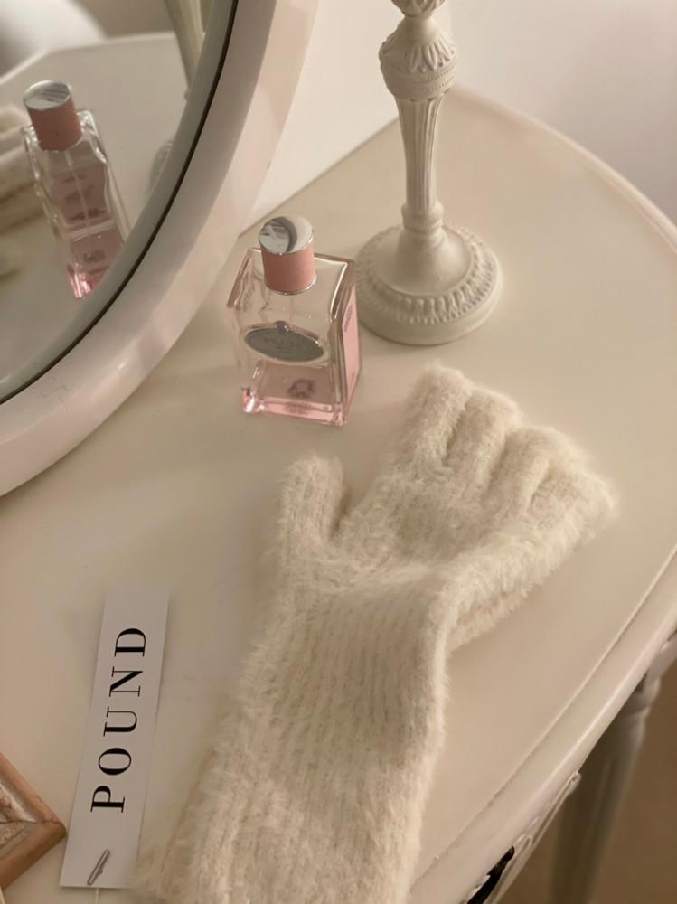 A cuddly rabbit gloves 장갑 (터치 가능, 털 장갑, 패션 장갑)