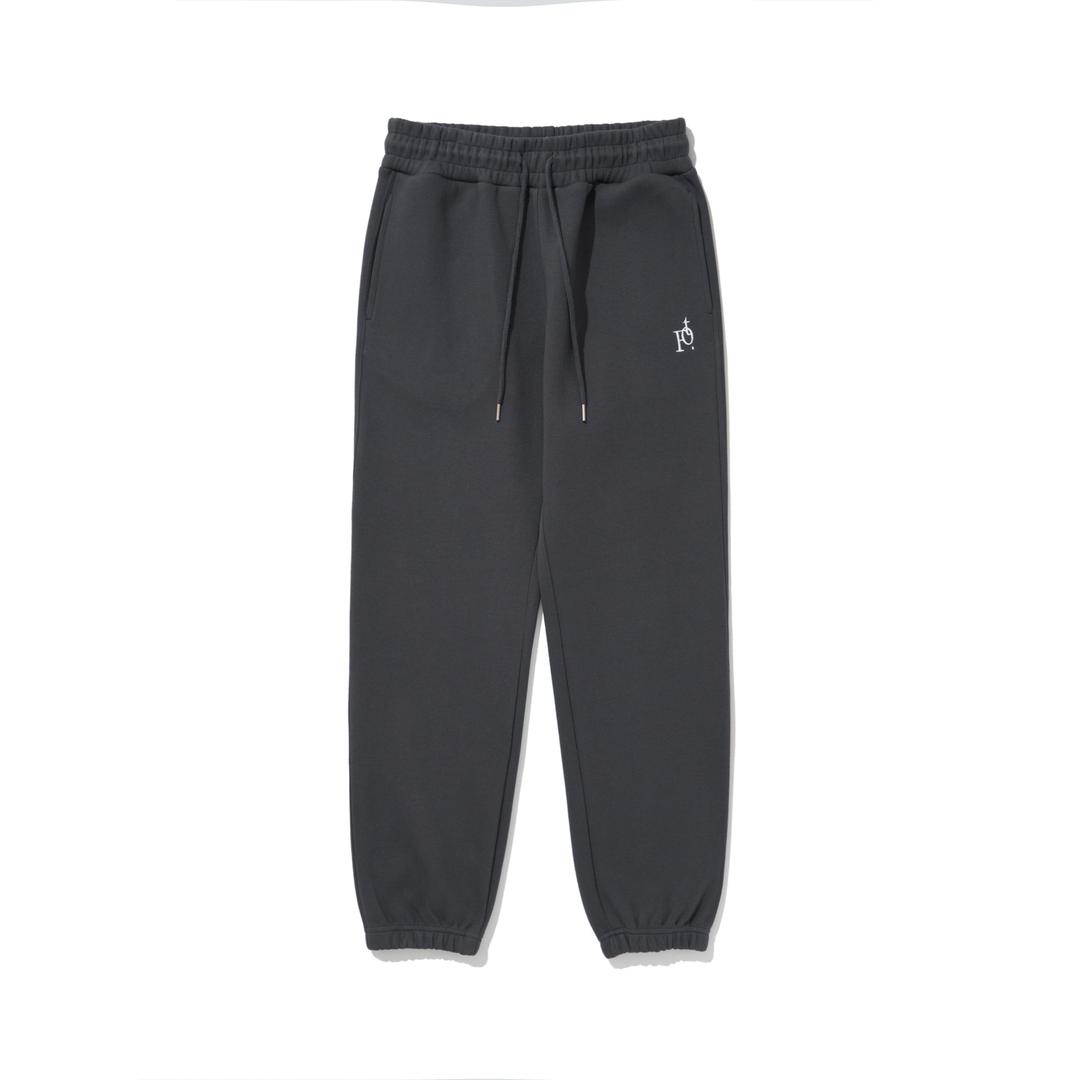 [자체제작] 토프 로고 자수 코튼 이중지 조거 팬츠 [차콜]
