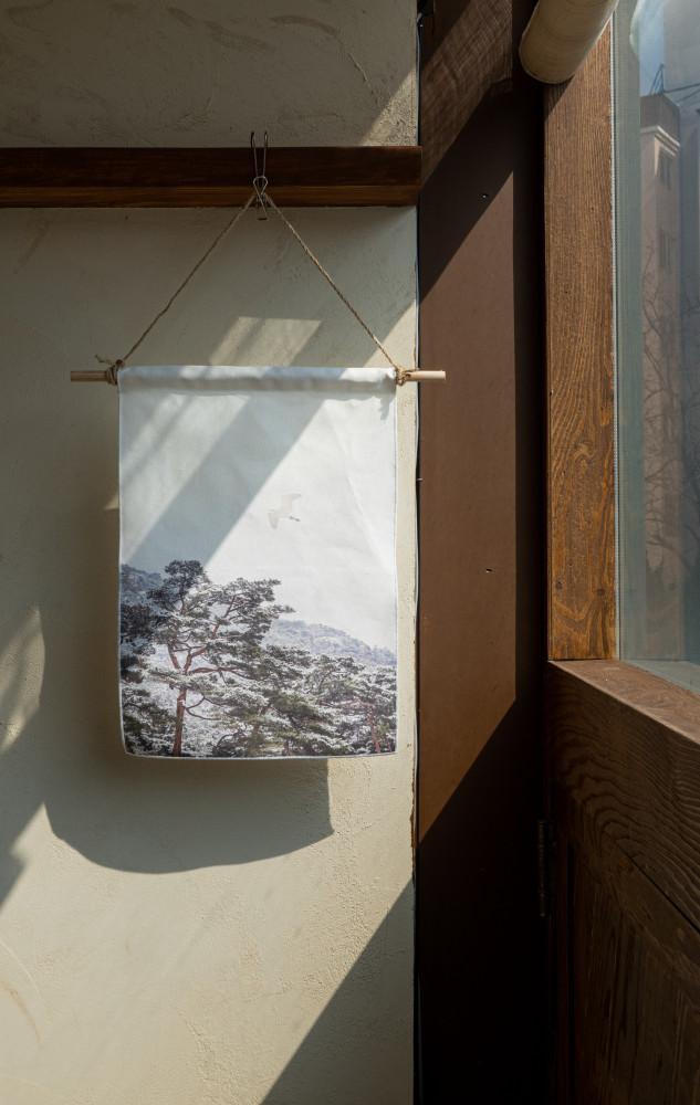 고즈넉한 겨울 백로 행잉 캔버스 패브릭 포스터 풍수인테리어 겨울 소품