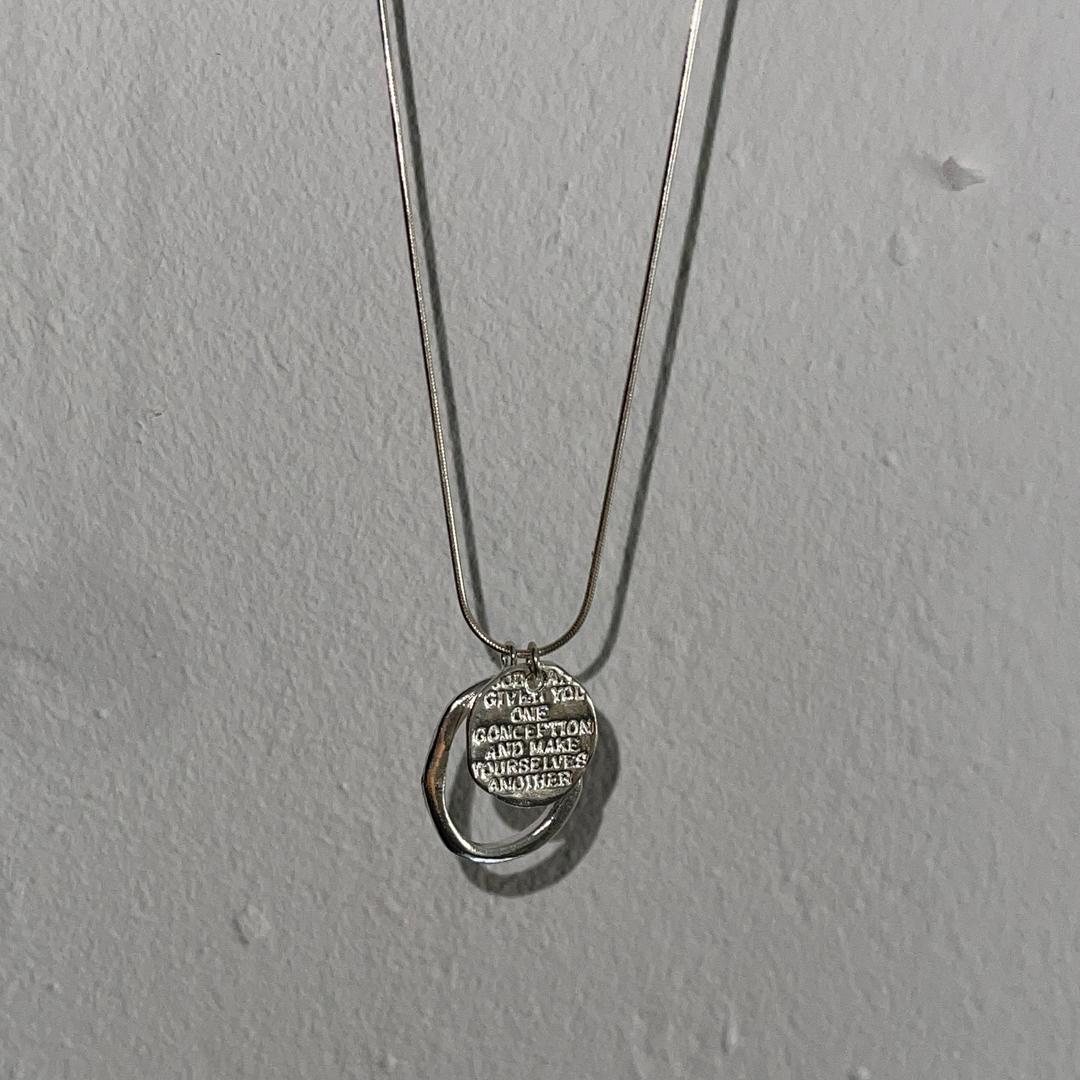 Silver Lettering Two Pendant Necklace