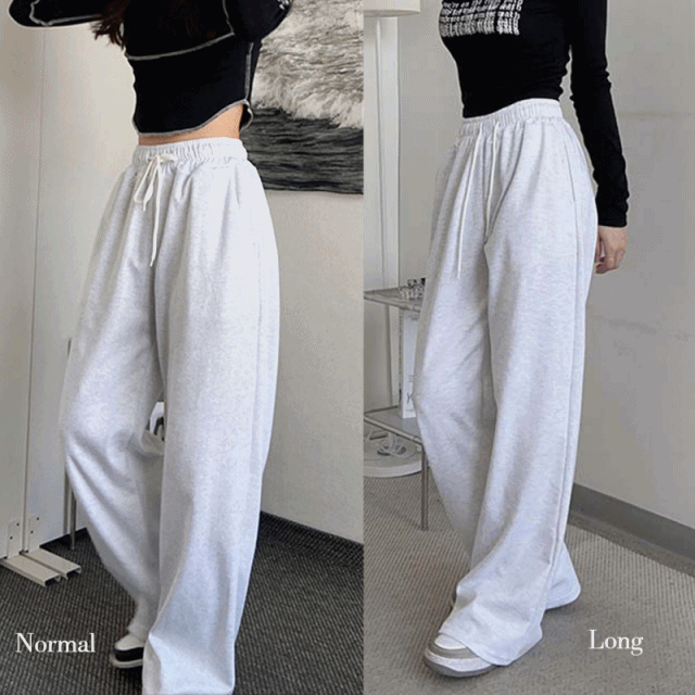 [기본/롱.ver선택o]문 후디 오버핏 와이드 밴딩 트레이닝 팬츠