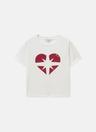 HEART SYMBOL STUD CROP TOP off white