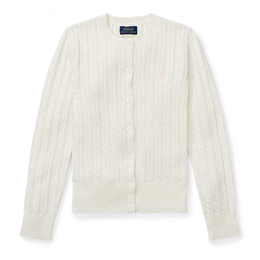 폴로 키즈 여아 7-16세 미니 케이블 코튼 카디건(CWPOSWEG6820065101)