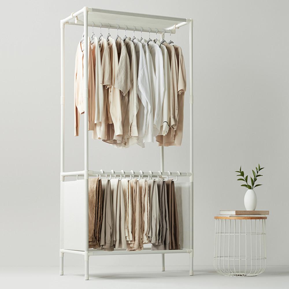 철제 무볼트 드레스룸 조립식 시스템 선반 행거 싱글바지걸이행거