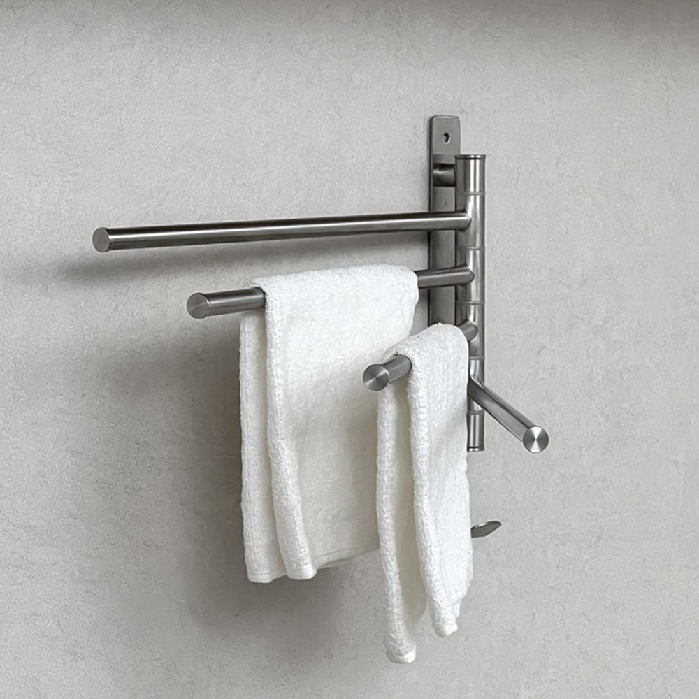 화장실 수건걸이 무타공 욕실 수건걸이 무광니켈 스윙타올바 샤워 타월바 : 에브리윅