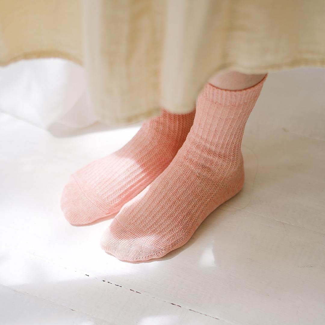 ME102 Linen Ribbed Socks