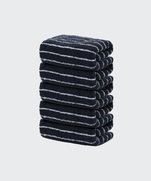 40수 200g 호텔 수건 5팩 [다크네이비 스트라이프]