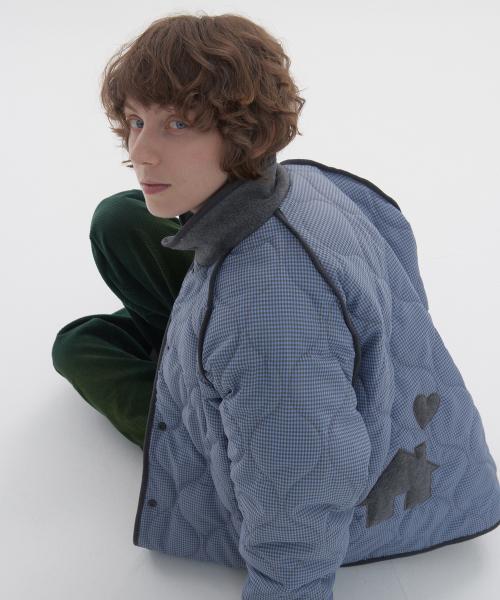 Fleece quilted reversible jumper_melange gray