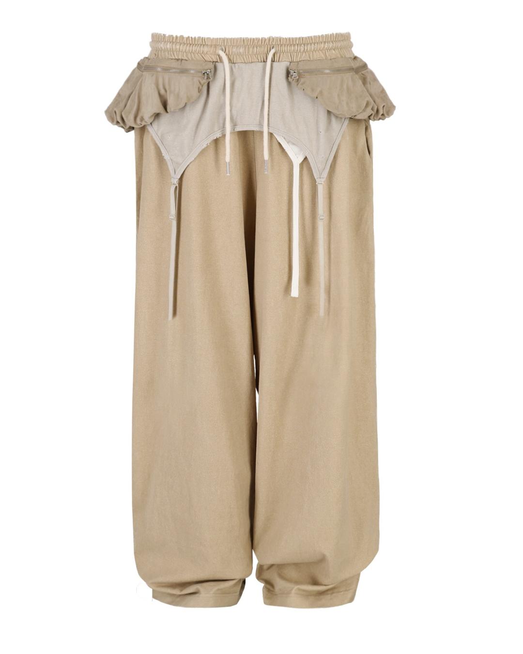 grunge layered jogger - beige (customize your straps ໒꒱)