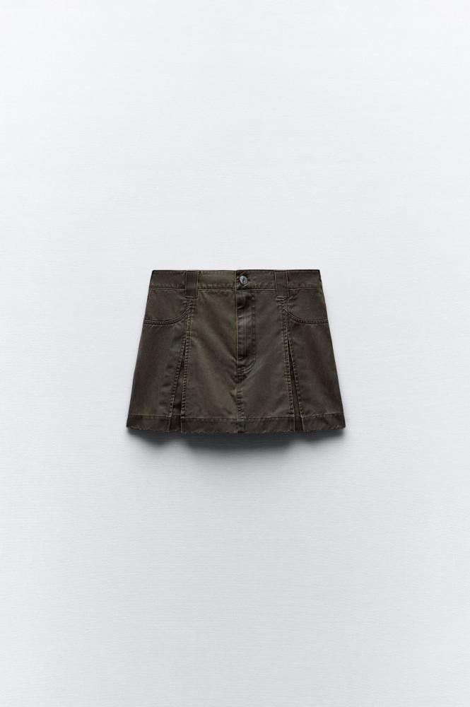 자라 공홈 왁스드 스커트 팬츠 WAXED SKORT 4341/505