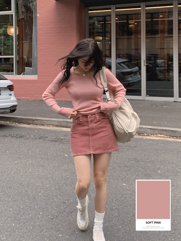 슬로우앤드 [3만장돌파/기본이너니트!] #SLOWMADE. 밤부소프트 여리핏 골지니트 - 8 color