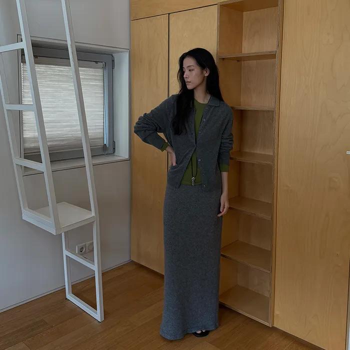 [6th] Soft Raccoon Knit Skirt_2 Colors