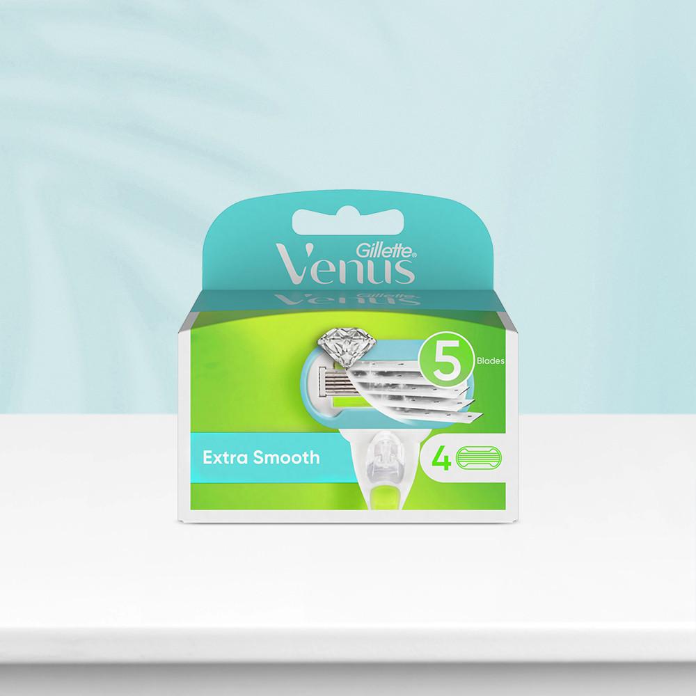 질레트 비너스 엑스트라 스무스 여성용 면도날 4입, 1세트