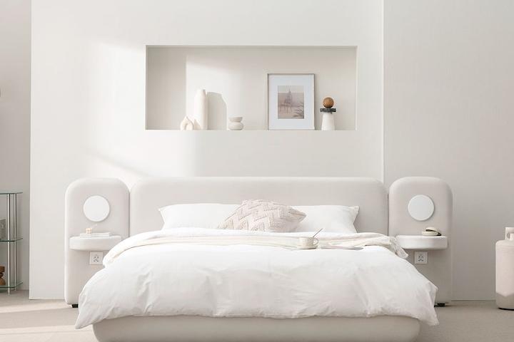 원단샘플 빈 아쿠아텍스 패브릭/부클레 호텔 침대프레임(SS/Q/K/LK/CK)