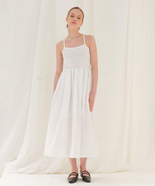 23 SUMMER 나시 레이어드 원피스 화이트 (안감0)