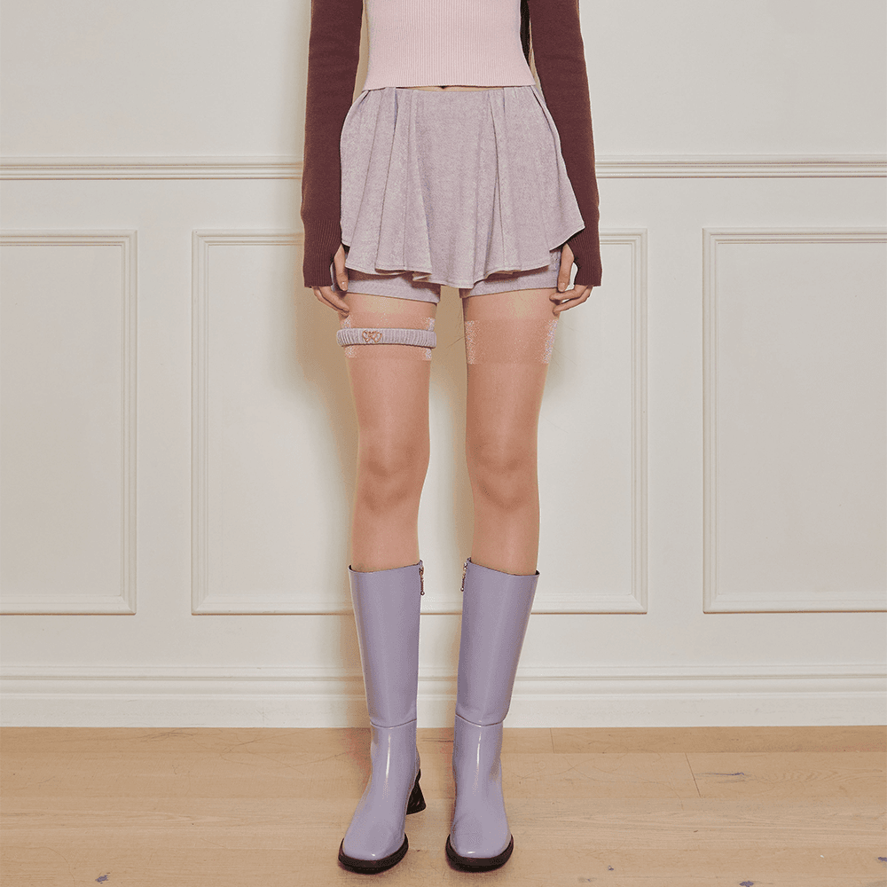 Pull on Skort with Garter Band (Mauve Lavender)