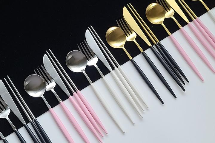 에펠 디너4종(디너나이프,포크,스푼,젓가락) 12가지 컬러타입