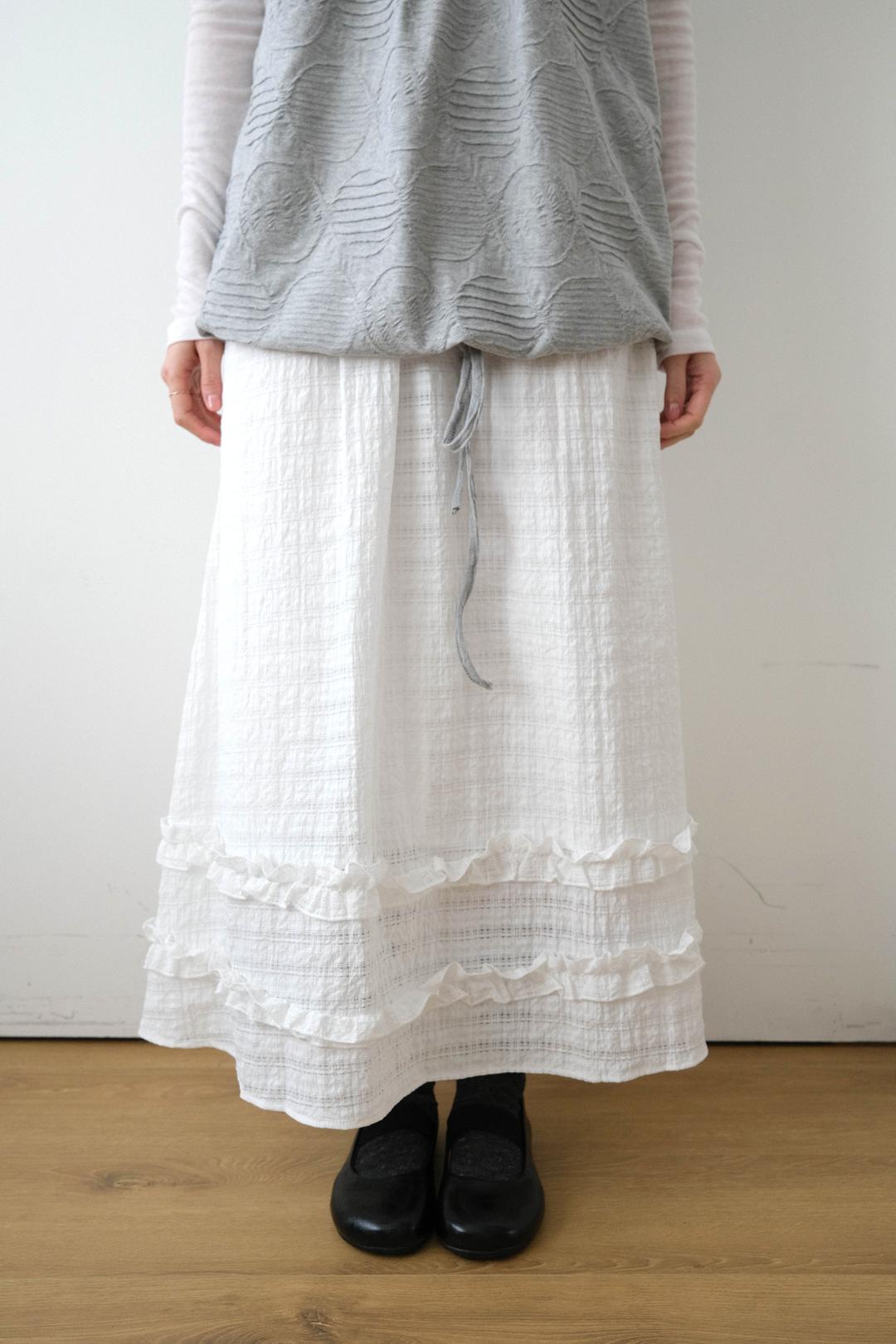 Julie frill banding long skirt (2col)