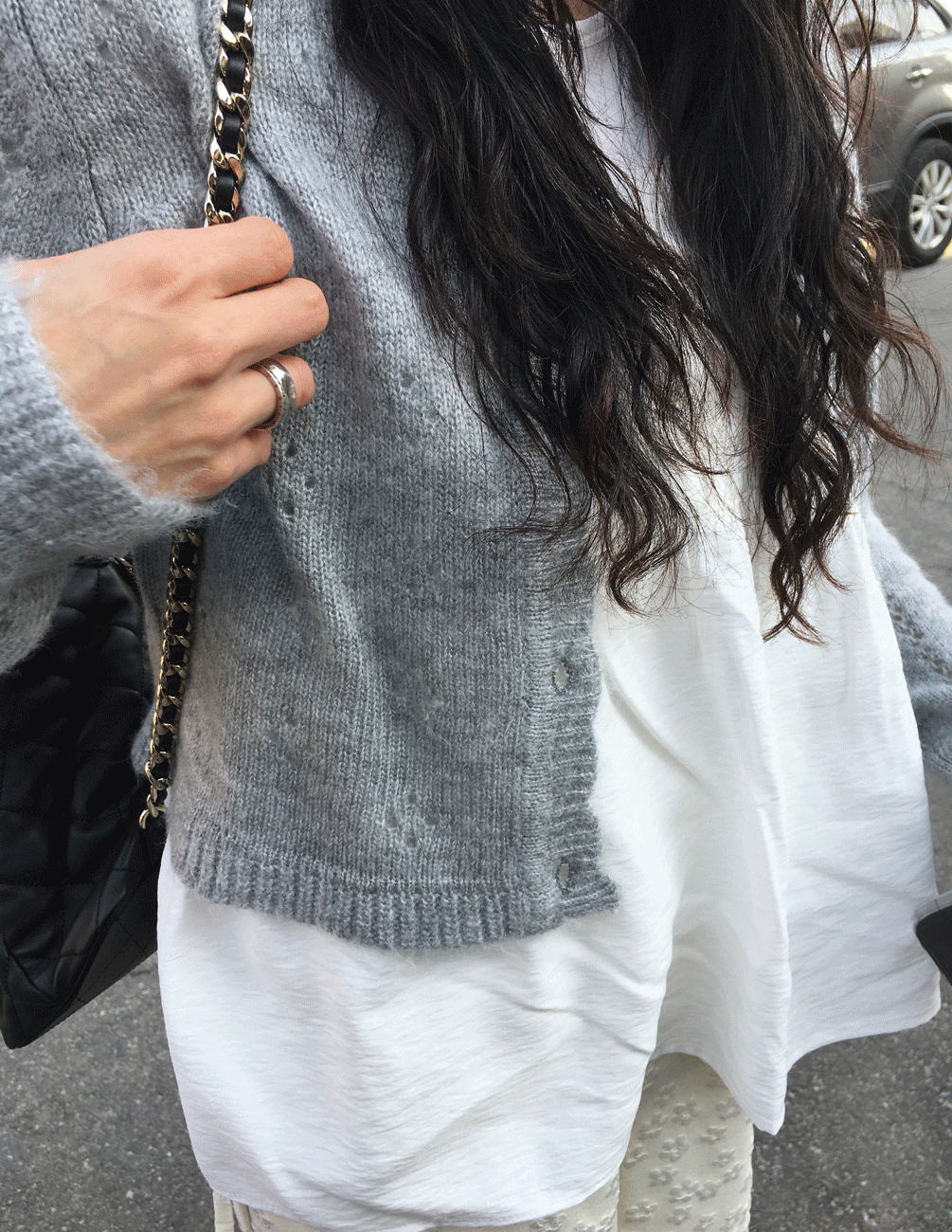 dear punching cardigan