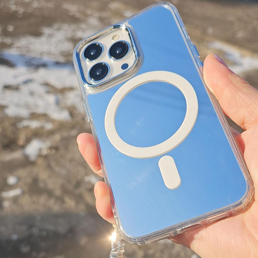 아이폰16 프로 맥스 미러 케이스 맥세이프 젤리 슬림 하드 거울 범퍼