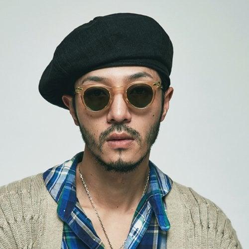 (Linen) octangle beret - BLACK