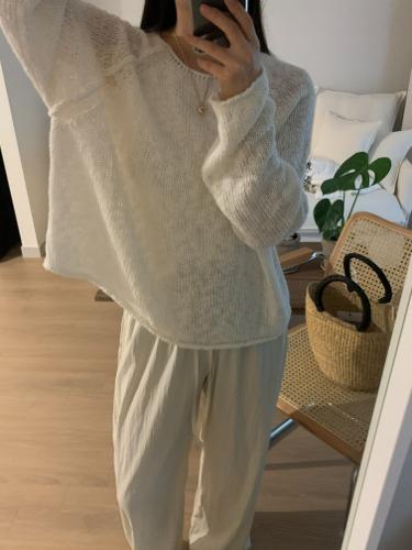 Rolling summer knit (ivory, pink, black)