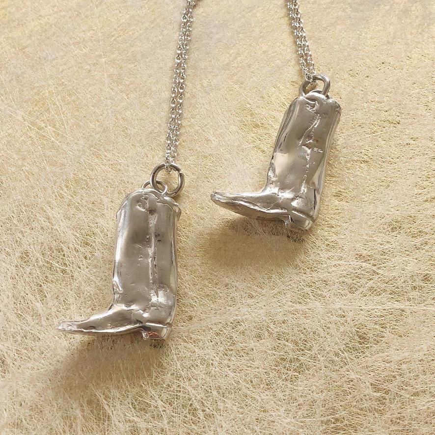 Silver Boots Necklace from Paris