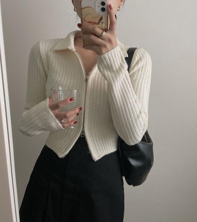 [모델소장] 모모 투웨이 니트 집업 가디건(4color)_몽그라미_2