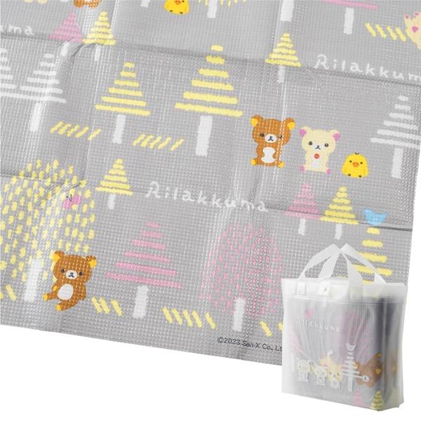 (일본) 리락쿠마 휴대용 돗자리 쿠션 피크닉매트 (4~5인용 그레이포레스트 180×180cm)