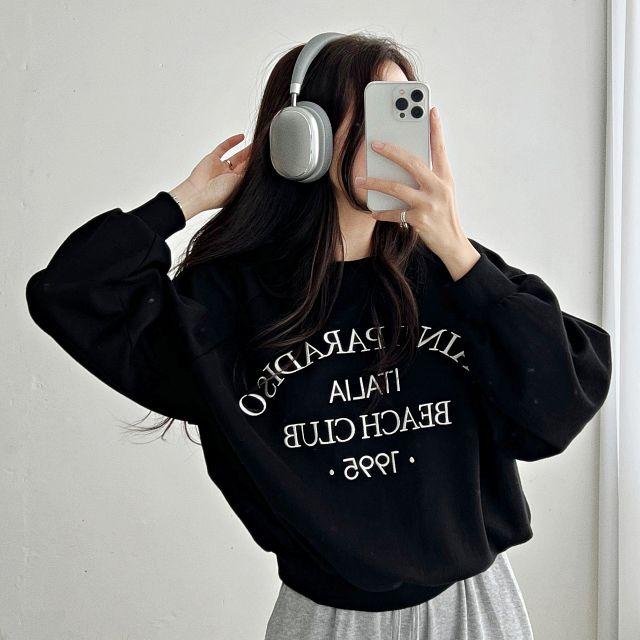 [기모ver/자수포인트!/실물예쁨] 기모 자수 맨투맨 가을 크롭 긴팔 나그랑 기본맨투맨_비비드글로우