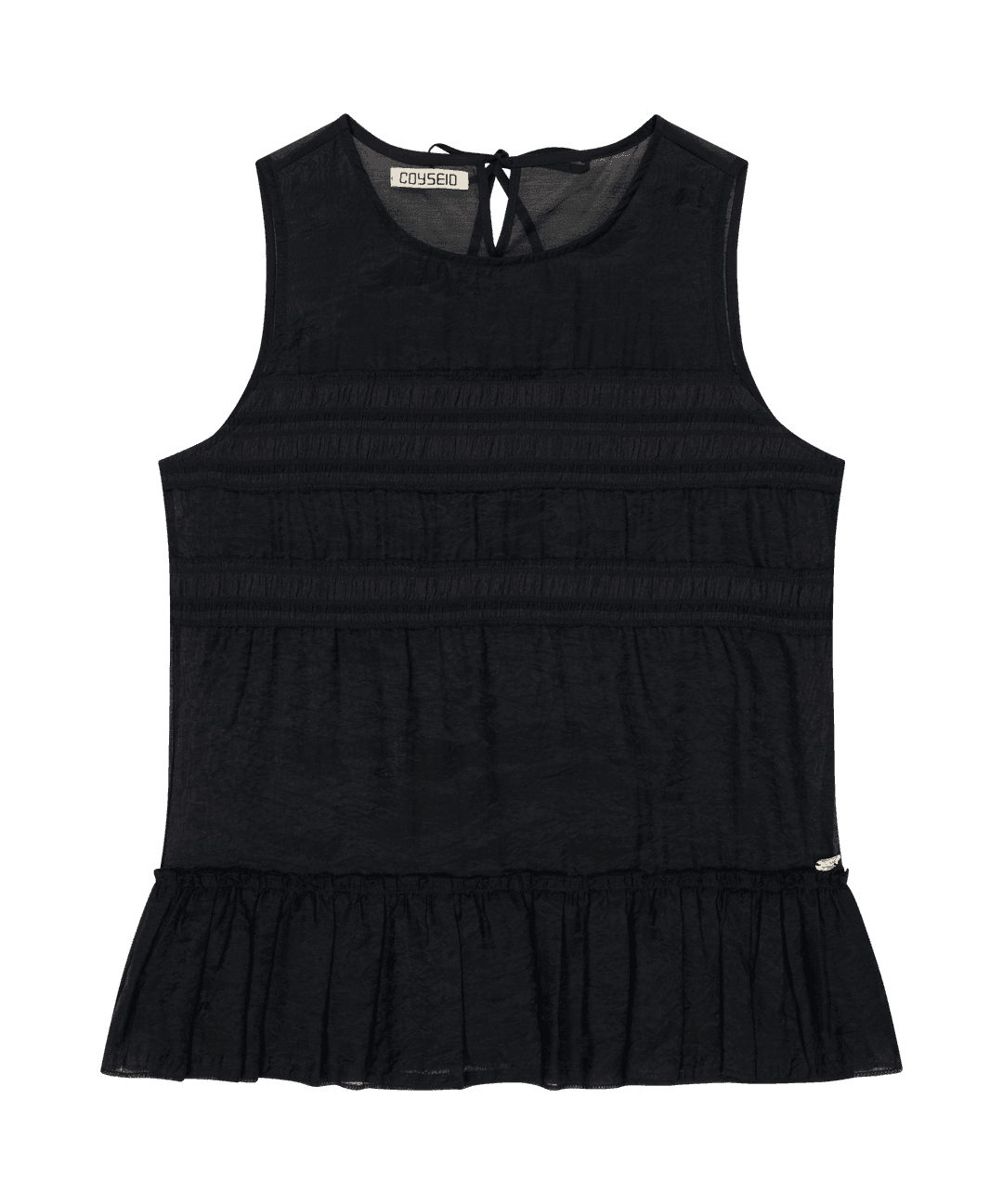 SHEER LAYERED SLEEVELESS BLACK