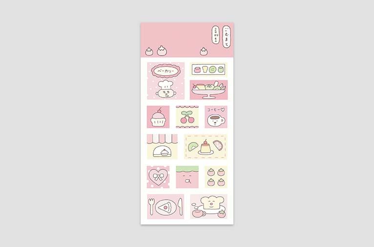 [곰마토] 분홍네모 스티커