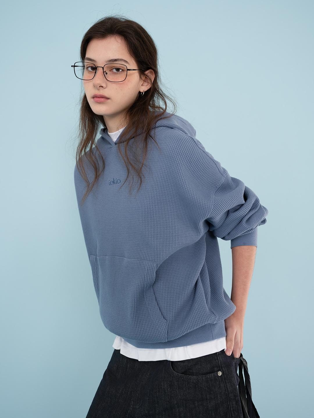 Marc waffle hoodie_blue