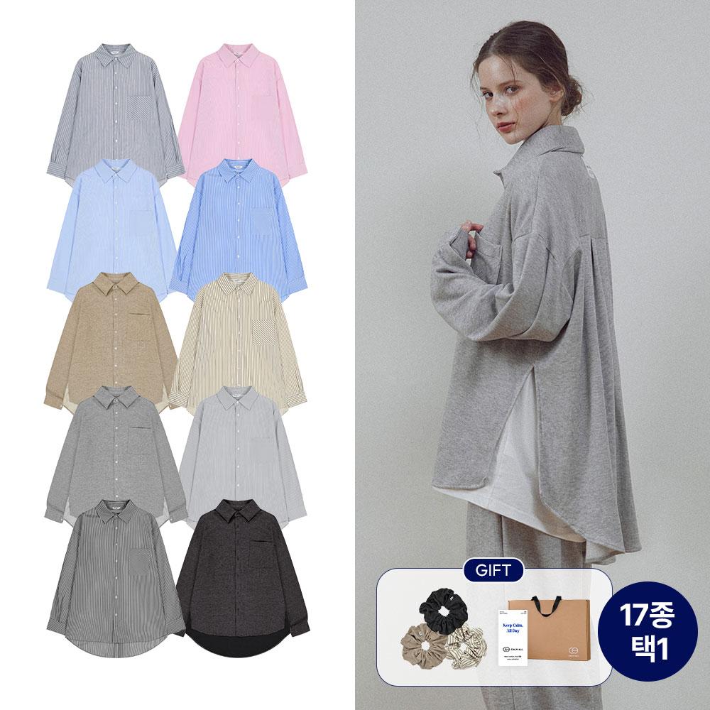 [스크런치 증정] 캄올 블랜드 셔츠+팬츠 세트 파자마 17종 택1