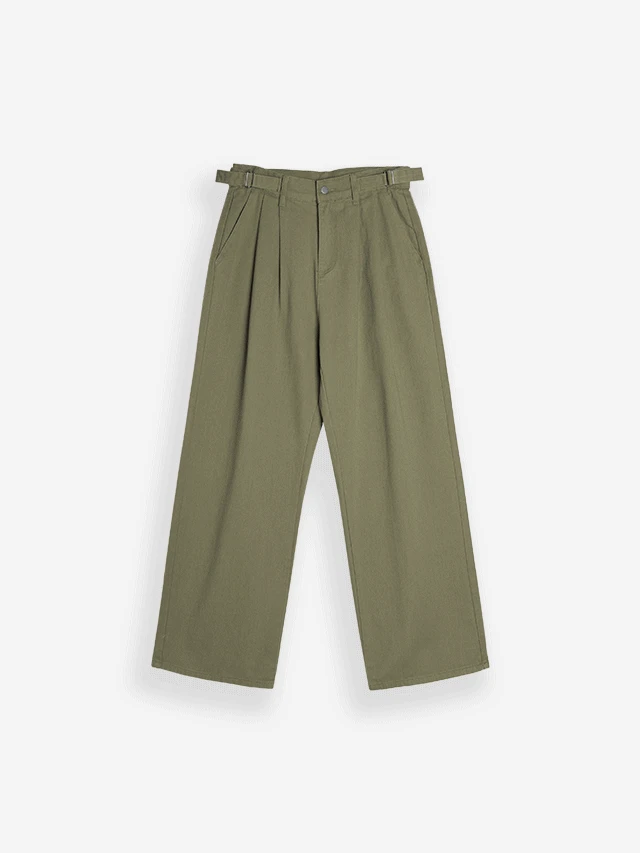 [숏,기본,롱]아스노 사이드 벨트 핀턱 코튼팬츠(S-2XL)