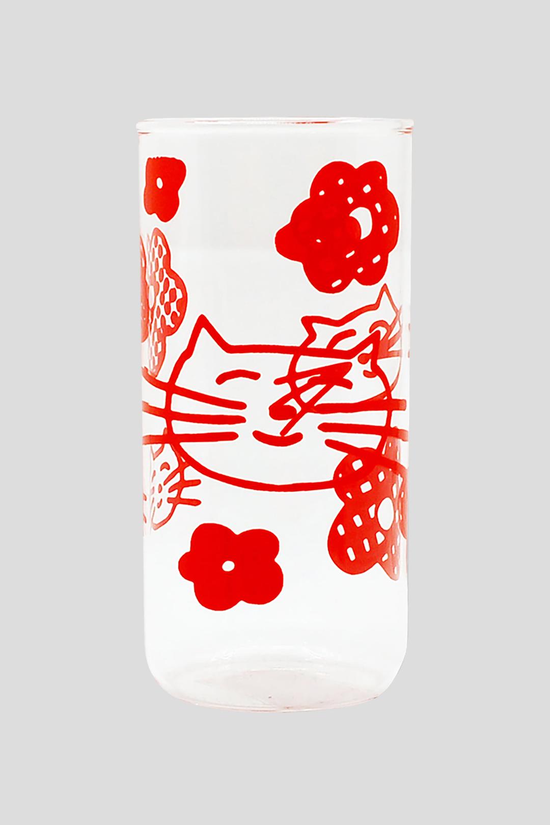 플라워캣 500ml 유리잔