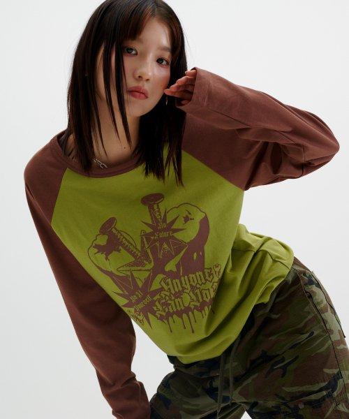 투쓰 래글런 롱 슬리브 티 [그린]