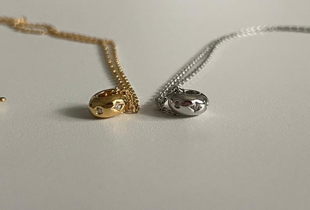 nudea - 누데아 휠 지르코니아 반짝이 목걸이 네크리스silver925