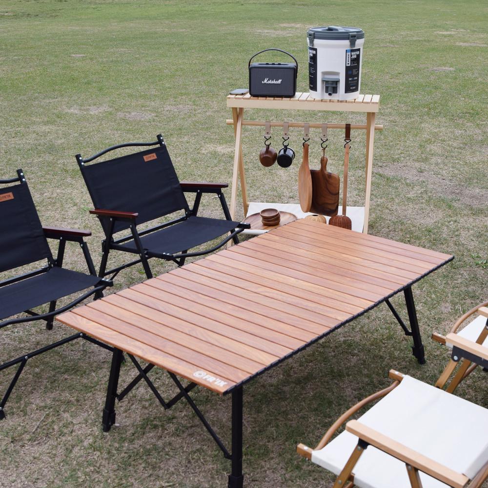 캠핑테이블 우드롤테이블 1200 높이조절 대형 경량 테이블