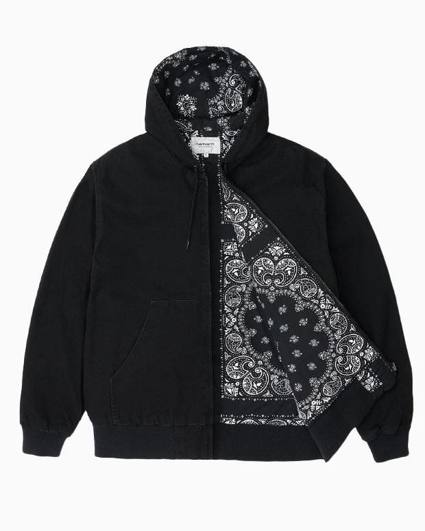 칼하트WIP OG 반다나 액티브 자켓 OG BANDANA ACTIVE JACKET (Black/Black Stone Washed)