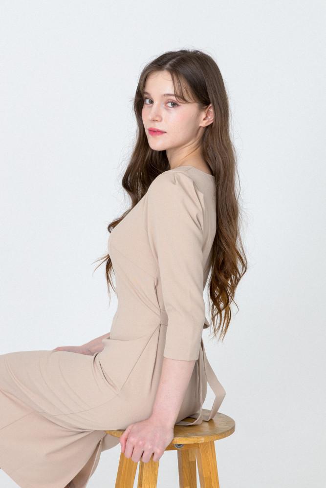 글래버 자체제작 모던 H라인 원피스 가을하객룩 오피스룩 포멀룩 정장원피스